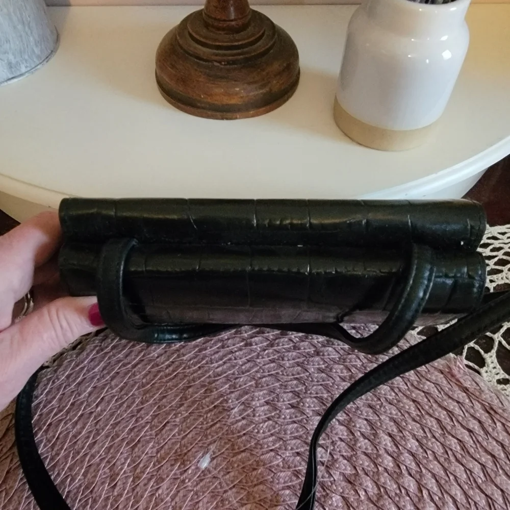 All Leather Black Crossbody Bag